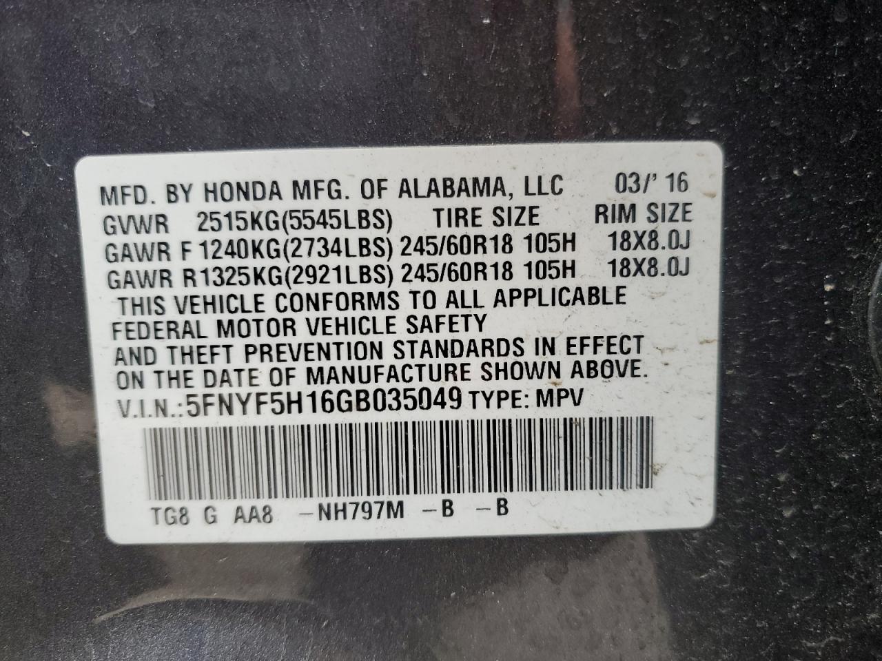 Honda Pilot Lx Image 13