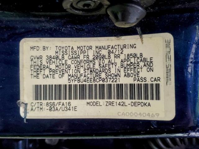 Toyota Corolla Base Image 12