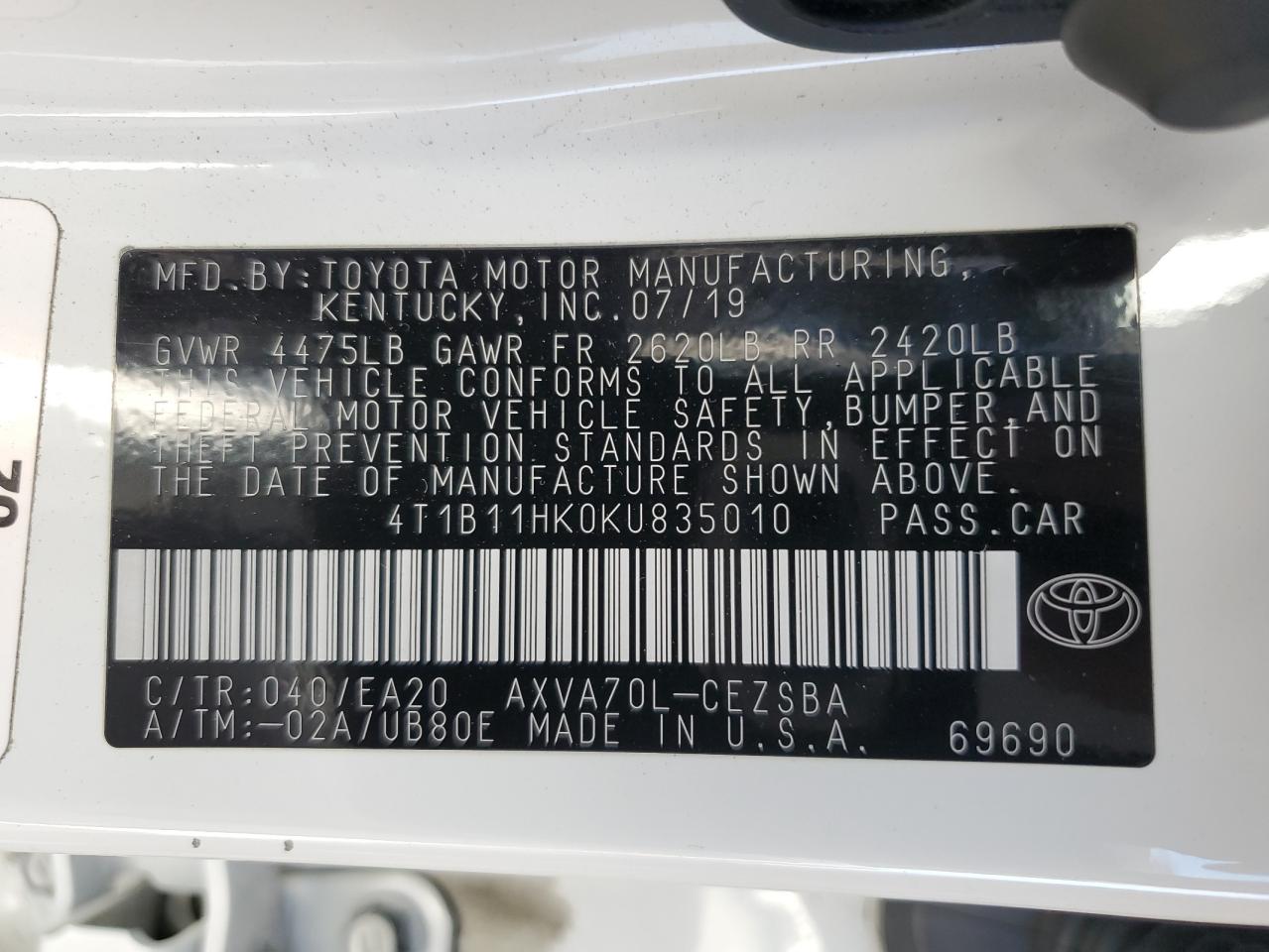 Toyota Camry L Image 4